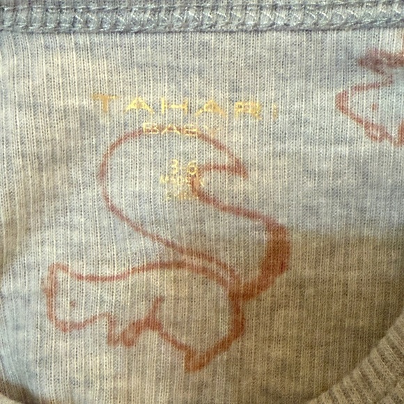 Tahari Gray Long-Sleeve Bodysuit with Squirrel print - 3/6 months - Picture 3 of 5